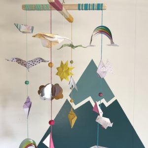 Mobile bébé origami - Balade en forêt – Dix janvier - Papeterie